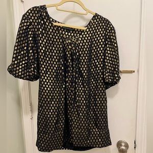 French Connection Cocktail Dress, Black and Gold (Size M)
